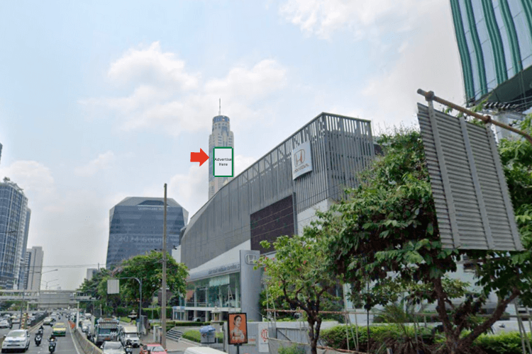 1 Panel Vertical Building Wrap Billboard at Baiyoke Tower II ( Side 4), Bangkok, Ratchthewi, Bangkok