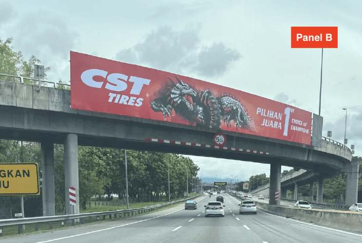 2 Sided Overhead Bridge Billboard at NSE KM139.1 Jalan Perusahaan 10, Perai, Penang (next to Perai FTZ)