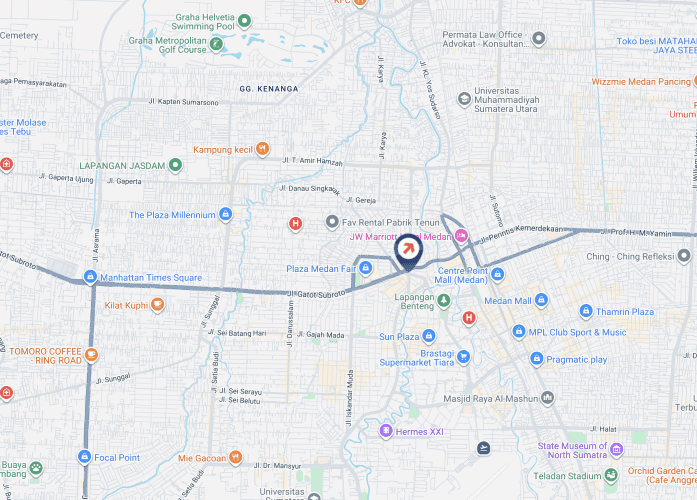 Map - Horizontal Videotron Billboard at Jl. Gatot Subroto, Medan, Sumatera Utara  (Bundaran SIB)