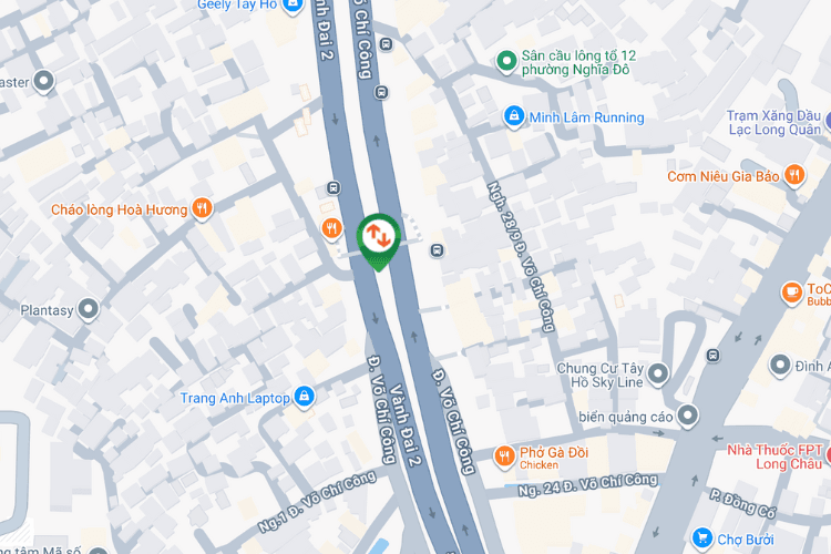 Map -  Horizontal Light Box Billboard at 28 Vo Chi Cong Street, Ngoc Ha Ward, Ha Noi City