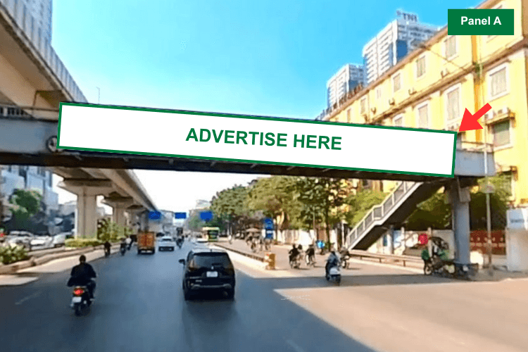 4 Panel Horizontal Light Box Billboard at 336 Nguyen Trai Street, Khuong Dinh Ward, Ha Noi City (University of Social Sciences and Humanities)