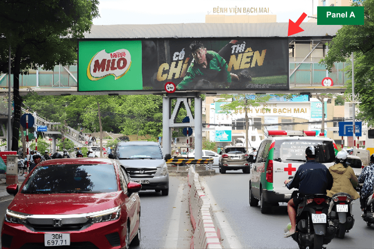 2 Panel Horizontal Wall-mounted Pano Billboard at 117 Le Thanh Nghi Street, Bach Mai Ward, Ha Noi City