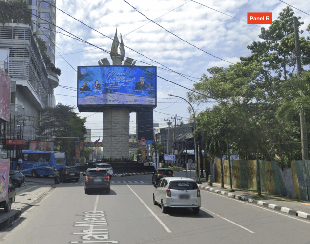 2 Sided Horizontal Videotron Billboard at Jl. Gajah Mada - Jl. KH. Zainul Arifin, Medan, Sumatera Utara 