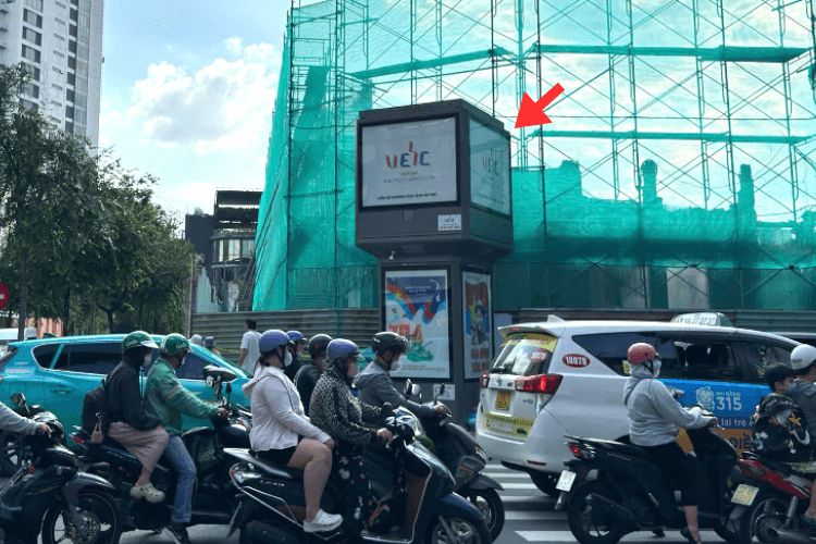 Day view - Vertical E-tower Panel Billboard at 55 Pasteur, Sai Gon Ward, Ho Chi Minh City