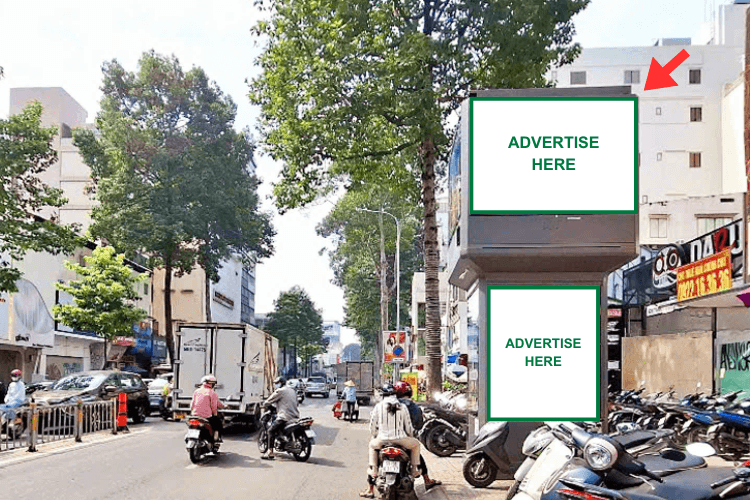 8 Sided Vertical E-tower Panel Billboard at 304 Nguyen Thi Minh Khai, Ban Co Ward, Ho Chi Minh City