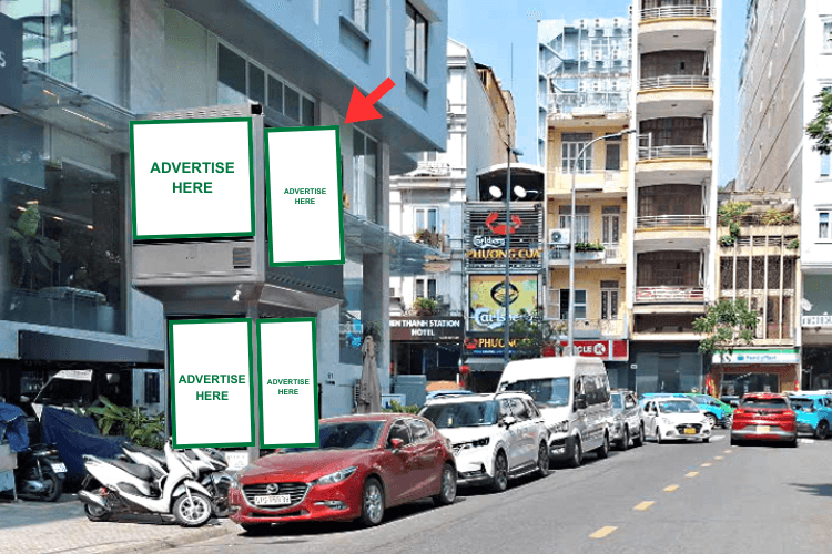 Bảng quảng cáo trụ hộp đèn E-tower 8 mặt tại 53 đường Lê Anh Xuân, Phường Bến Thành, Thành phố Hồ Chí Minh (Khách sạn A25)