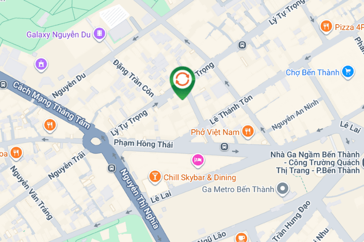 Map - Vertical E-tower Panel Billboard at 53 Le Anh Xuan Street, Ben Thanh Ward, Ho Chi Minh City (A25 Hotel)