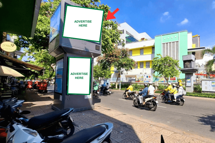 8 Sided Vertical E-tower Panel Billboard at 183 Nguyen Dinh Chieu, Ban Co Ward, Ho Chi Minh City