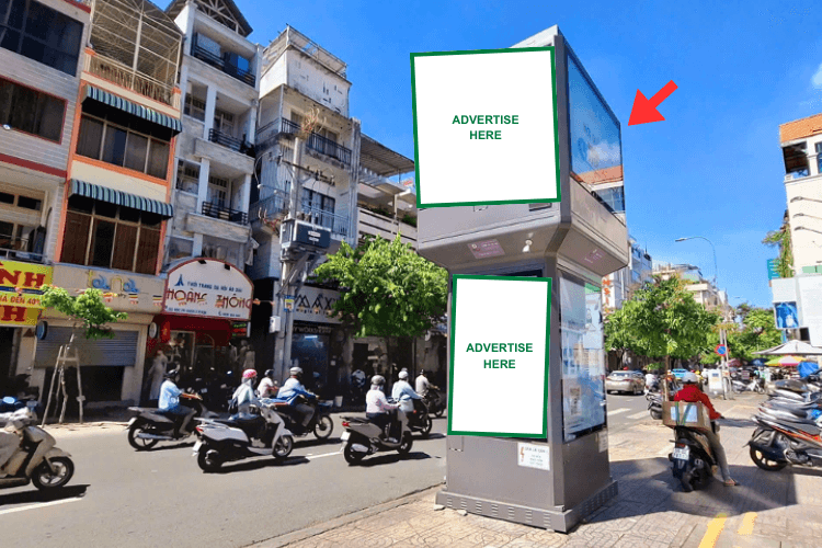 Vertical E-tower Panel Billboard at 508 Nguyen Dinh Chieu, Xuan Hoa Ward, Ho Chi Minh City