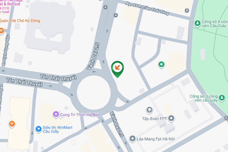 Map - Horizontal Unipole Billboard at Tran Thai Tong, Nghia Do Ward, Ha Noi City (Ton That Thuyet - Tran Thai Tong Roundabout)