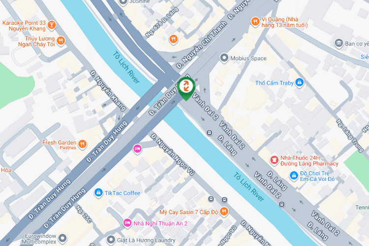 Map - Horizontal Unipole Billboard at Lang Street, Giang Vo Ward, Ha Noi City (Nguyen Chi Thanh - Tran Duy Hung Overpass)