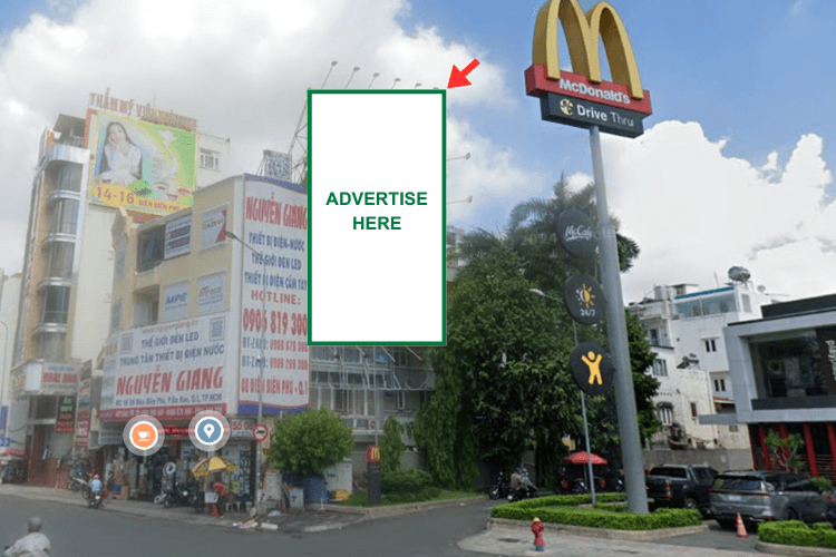 1 Panel Vertical Wallscape Billboard at 8 Dien Bien Phu, Tan Dinh Ward, Ho Chi Minh City (Dien Bien Phu Roundabout)