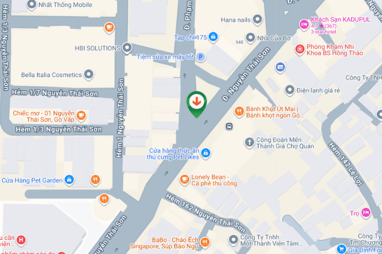 Map - Horizontal Unipole Billboard at 13 Nguyen Thai Son, Hanh Thong Ward, Ho Chi Minh City