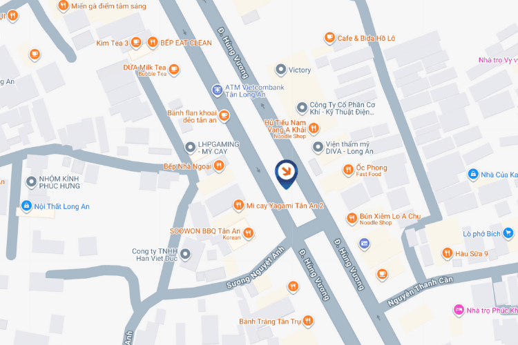 Map - Vertical LED Unipole Billboard at Hung Vuong - Suong Nguyet Anh Intersection, Long An Ward, Tay Ninh
