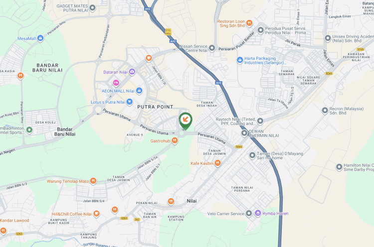 Map - Free Standing Billboard at Persiaran Utama, Nilai, Negeri Sembilan (roundabout Persimpangan Jalan BBN 1/1)