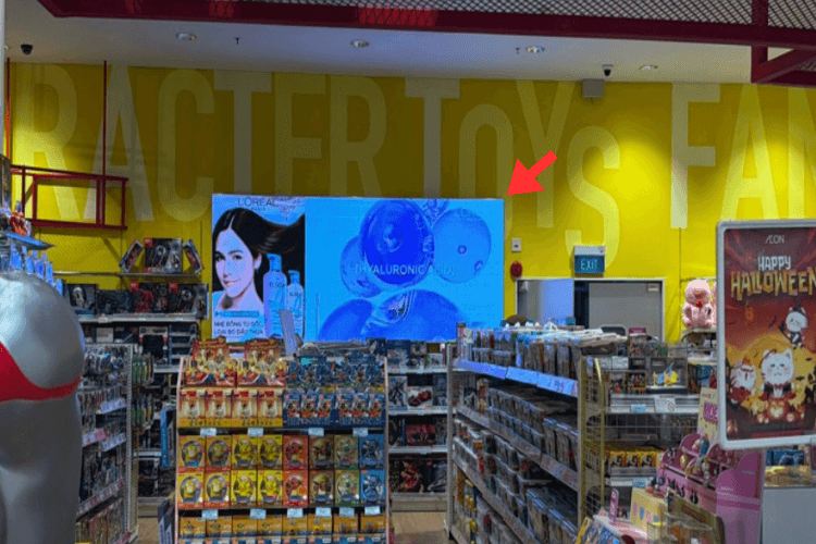 13 Panel Horizontal LCD Billboard at Aeon Xuan Thuy, Nghia Do Ward, Ha Noi City