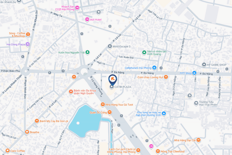 Map - Horizontal LED Unipole Billboard at 1 Le Hong Phong, Ngo Quyen, Hai Phong City (Cat Bi Plaza)