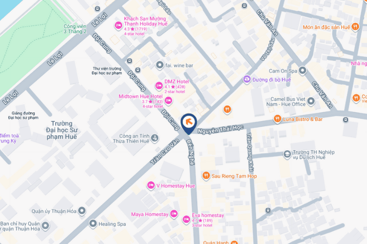 Map - Vertical LED Screen Billboard at Ben Nghe, Phu Hoi, Hue City (Mui Tau 5-way intersection, Hue Pedestrian Street)