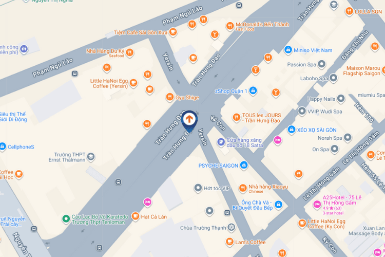 Map - Horizontal Curved LED Screen Billboard at 63-65-67 Tran Hung Dao, Ben Thanh, Ho Chi Minh City (Nguyen Kim Electronics Shopping Center)