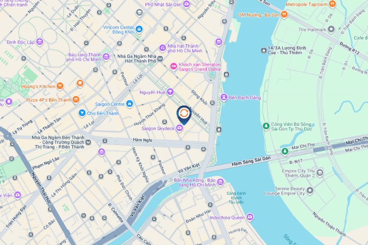 Map - Horizontal LED Screen Billboard at 02 Hai Trieu, Sai Gon, Ho Chi Minh City (Bitexco Tower)