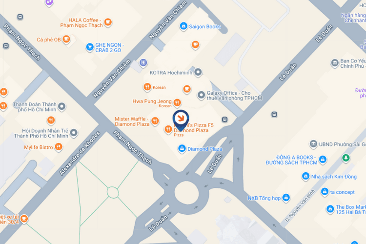 Map - Horizontal LED Screen Billboard at 34 Le Duan, Sai Gon, Ho Chi Minh City (Diamond Plaza)