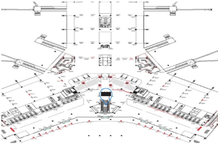 Map - Vertical LED Screen Billboard at Noi Bai International Airport, Noi Bai, Ha Noi City (public hall of Terminal T1)