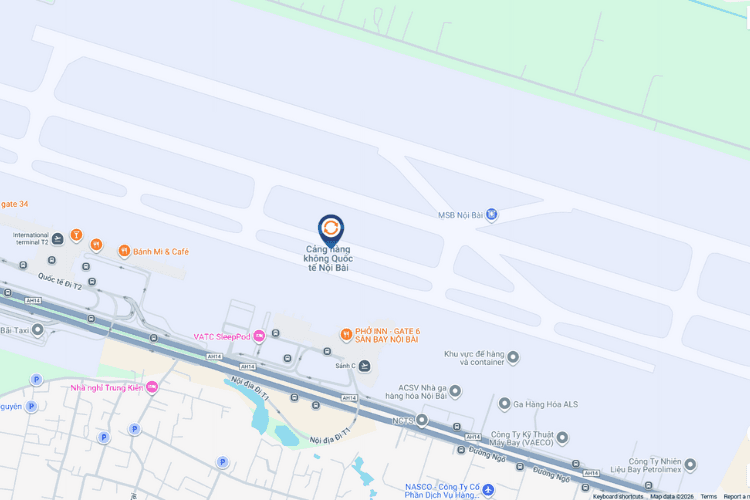 Map - Vertical LED Screen Billboard at Noi Bai International Airport, Noi Bai, Ha Noi City (public hall of Terminal T1)