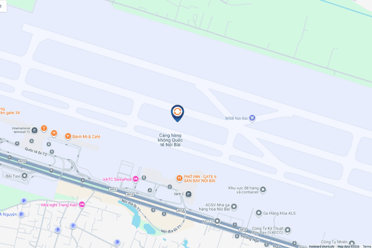 Map - Vertical LED Screen Billboard at Noi Bai International Airport, Noi Bai, Ha Noi City (VIP lounge access area, Level 3, Terminal T1)