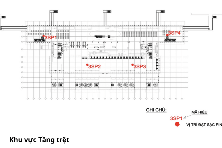 Map - Level 2 - Vertical LED Column Cladding Billboard at Da Nang International Airport, Hoa Cuong, Da Nang City (Battery Charging Areas)