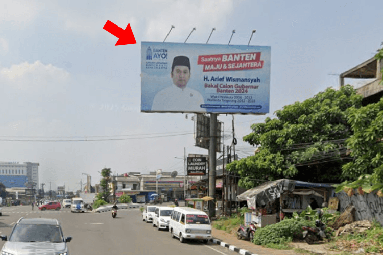 1 Sided Horizontal Static Billboard at Jl. Raya Puspitek, Buaran, Serpong, Tangerang Selatan, Banten (nearby Coin Laundry Murah)