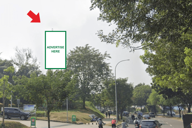 1 Panel Vertical Static Billboard at Jl. Boulevard, Bintaro, Tangerang Selatan, Banten (nearby SPBU British Petroleum/BP)