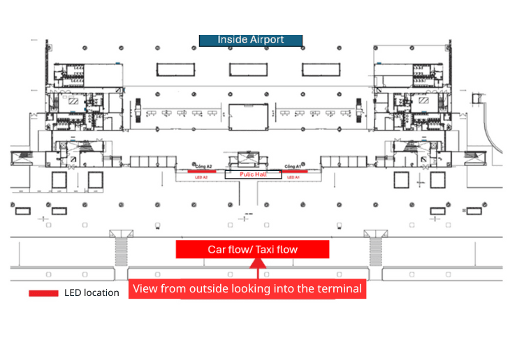 Map - Horizontal Airport LED Screen Billboard at Truong Son, Tan Son Hoa Ward, Ho Chi Minh City (Tan Son Nhat International Airport)