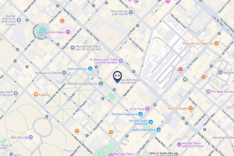 Map - Vertical LED Screen Billboard at Cong Xa Paris, Sai Gon Ward, Ho Chi Minh City (Ho Chi Minh City Central Post Office)