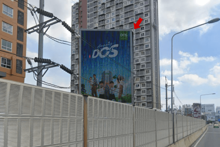 1 Panel Vertical Digital Screen Billboard at Din Daeng Toll Gate area (Inbound to the city), Bangkok