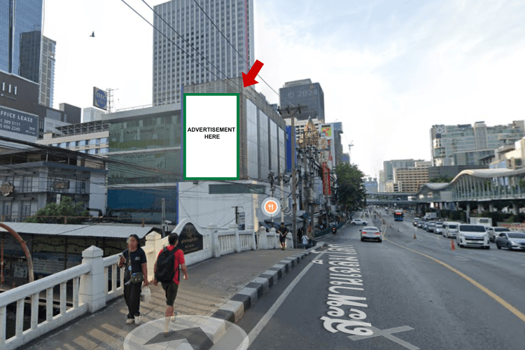 1 Panel Vertical Static Billboard at Opposite of Central world, Bangkok
