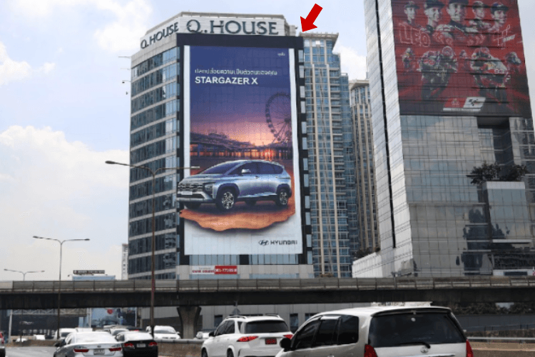 1 Vertical Building Wrap Billboard at Q.House Ploenchit (Expressway), Bangkok