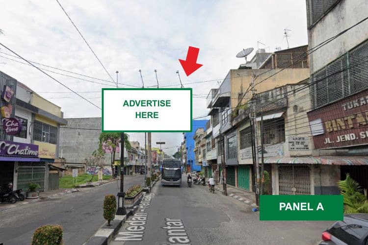 2 Sided Horizontal Static Billboard at Jl. Jendral Sudirman, Tebing Tinggi, Sumatera Utara