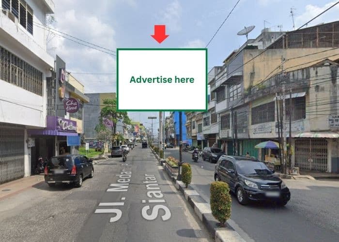 Horizontal Static Billboard at Jl Jend. Sudirman, Tebing Tinggi, Sumatera Utara (nearby Min Min Mie Sop) - Day View