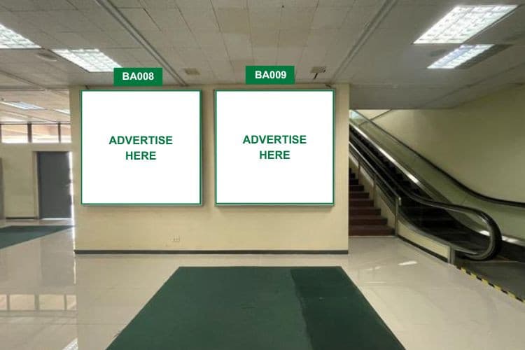 2 Panel Square Lightbox Billboard at Bacolod - Silay Airport (Arrival), Silay, Negros Occidental (Baggage Claim Area from Stairs, beside escalator)