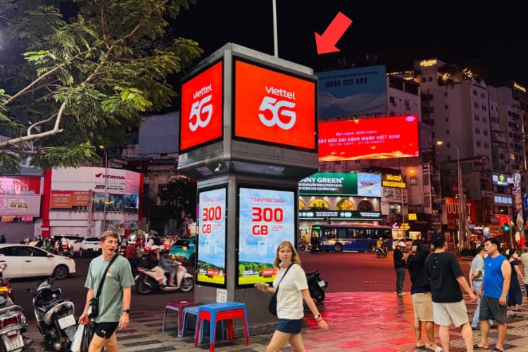 8 Sided E-tower Panel Billboard at Phu Dong Roundabout, Ben Thanh Ward, Ho Chi Minh City