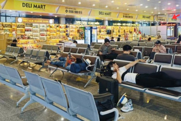 1 Panel Horizontal Indoor Overhead Signage Billboard at Dong Hoi Airport, Dong Thuan Ward, Quang Tri (above the retail counter in the departure lounge area)