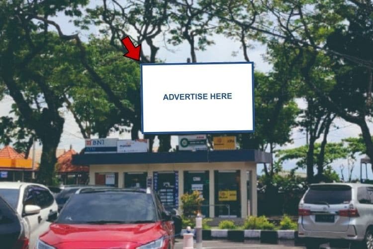 Horizontal Videotron Billboard at Jl. Matahari Terbit, Denpasar, Bali (on top of ATM Center) - Day View