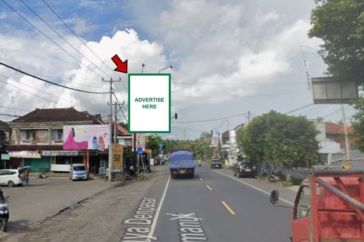 Vertical Baliho Billboard at Jl. Raya Denpasar-Gilimanuk, Jembrana, Bali (nearby Pasar Melaya) - Day View
