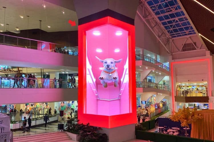 Vertical Digital Screen Billboard at Palm Drive, Ayala Center, Makati, Metro Manila (Inside Glorietta Activity Center)