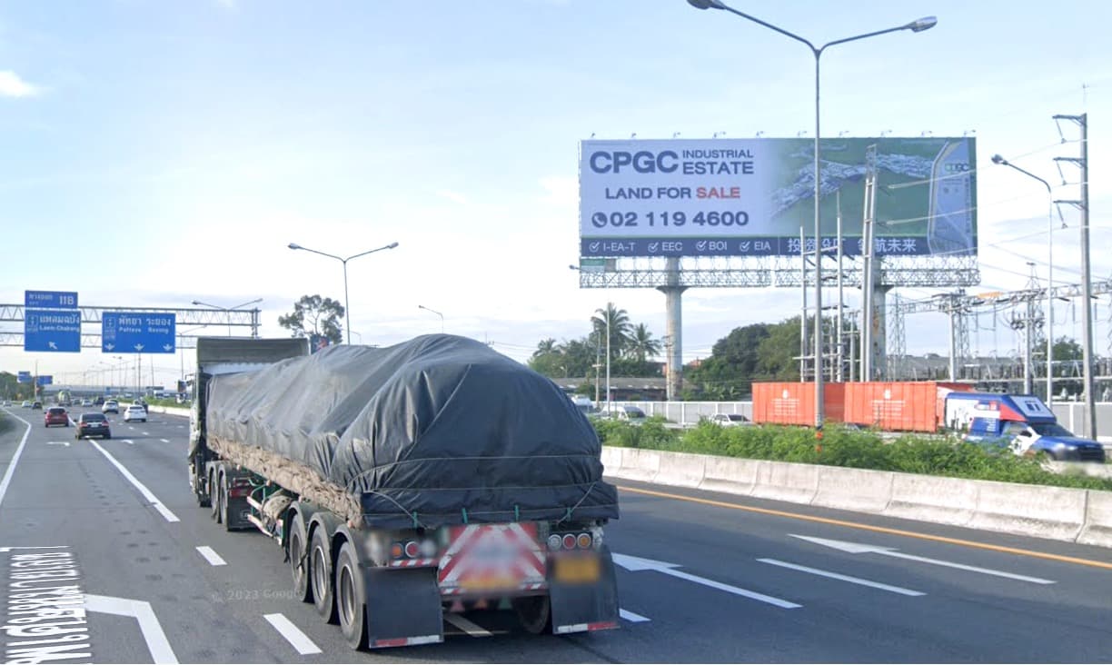 1 Panel Horizontal Classic Billboard Billboard at Bangkok - Ban Chang & Motorway 7 Frontage Rd, Laem Chabang, Bang Lamung, Chon Buri ((near ปั้ม CALTEX หนองขาม ขาเข้า กทม.) outbound Bangkok)