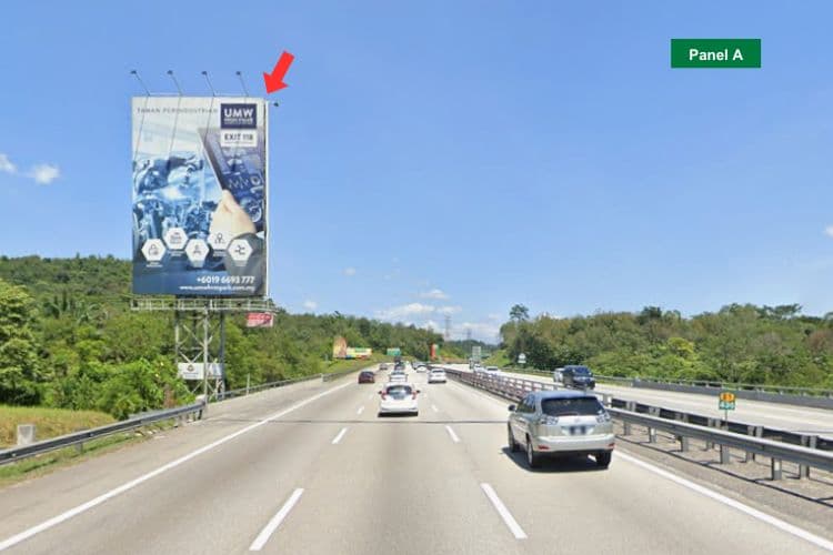 Vertical Unipole Billboard at NSE Highway KM436, Rawang, Selangor near Sungai Buaya interchange