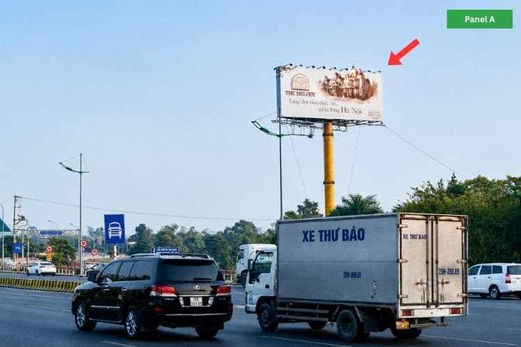 2 Sided Horizontal Unipole Billboard at Directly opposite Noi Bai International Airport, Soc Son , Ha Noi City