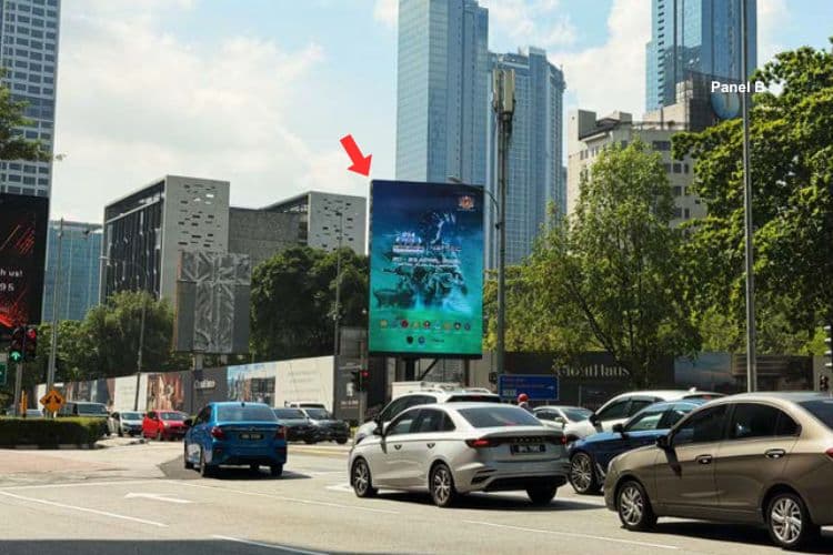 Vertical Digital Screen Billboard at Jalan Imbi, Kuala Lumpur (opposite Bangunan LTAT)