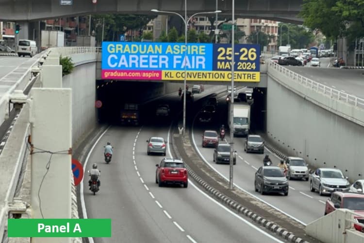 2 Sided Digital Overhead Bridge Billboard at Jalan Maharajalela, Kuala Lumpur